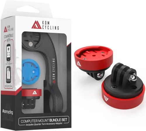 KOM Cycling CM06 Soporte de computadora GoPro de liberación rápida para computadoras Wahoo y Garmin Bike más paquete de adaptador TG03 GoPro