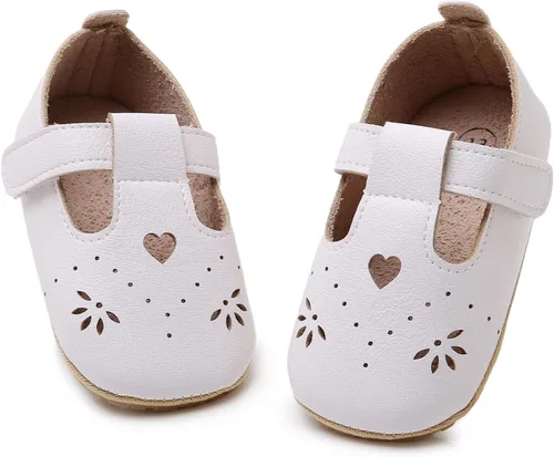 Miniatura 33 de RVROVIC Mocasines de princesa para bebé, zapatos brillantes de Mary Jane, zapatos de cuna de suela suave y ligera de primera calidad, zapatos