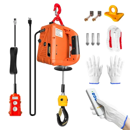 Miniatura 8 de PRO Power - Cabrestante eléctrico portátil de 1100 libras, polipasto de cable eléctrico de 30 pies, 1600 W con ganchos simples/dobles control remoto