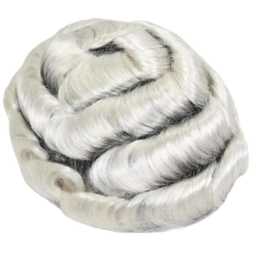 Miniatura 20 de Voloria Toupee para hombre ultra fina piel PU hombres postizo europeo virgen cabello humano reemplazo piezas 10x8inch 7 color marrón claro