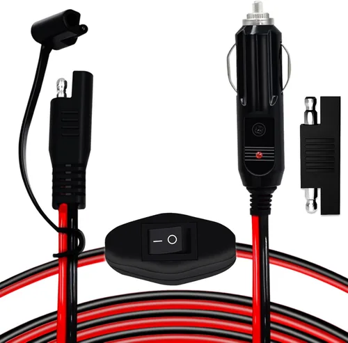 YEZriler Adaptador de encendedor de cigarrillos de 10 pies y 16 AWG para cargador de batería, arnés de cable de carga para encendedor de cigarrillos