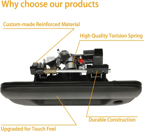 Miniatura 4 de Mango de puerta de portón trasero, compatible con Chevy Colorado y GMC Canyon 2004-2012 y Isuzu i-280 / i-290 / i-350 / i-370, exterior trasero
