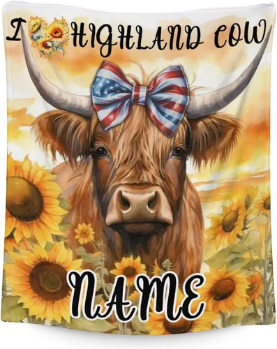 Miniatura 22 de Mercuryelf Highland Cow - Manta suave, mullida y cálida, 30 x 40 pulgadas, manta pequeña para regazo y cuna, color beige, bonito regalo para bebé