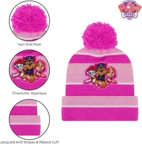 Miniatura 4 de Nickelodeon girls Toddler Winter Hat, Scarf & Mittens Set 2-4 Or Paw Patrol Marshall Hat, Scarves & Kids Gloves Sets 4-7