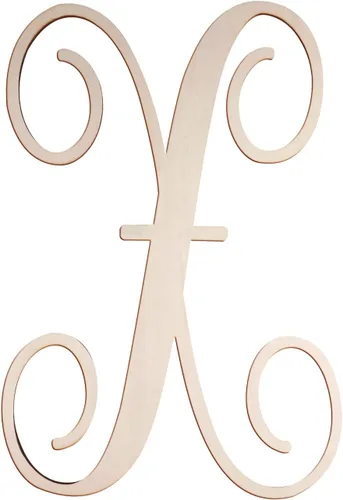Miniatura 28 de Letras de madera cursivas para decoración de pared, letras grandes de madera de 14 pulgadas, monograma sin terminar, letras de madera, manualidades