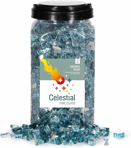 Miniatura 21 de Vidrio para fuego templado reflectante de 1/2 pulgada con alto lustre en color Dark Matter Black (Negro Materia Oscura), en un frasco de 10 libras