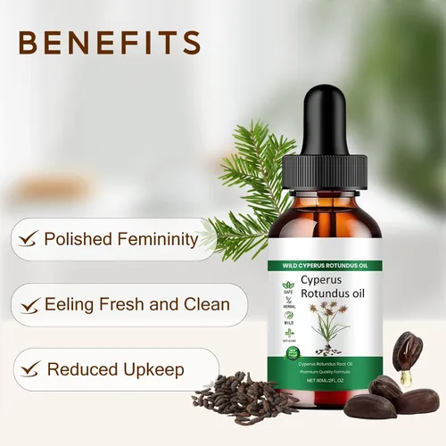 Miniatura 4 de 2 unidades de aceite natural Cyperus Rotundus orgánico para depilación, reduce el crecimiento del vello corporal, apoya la humedad de la piel
