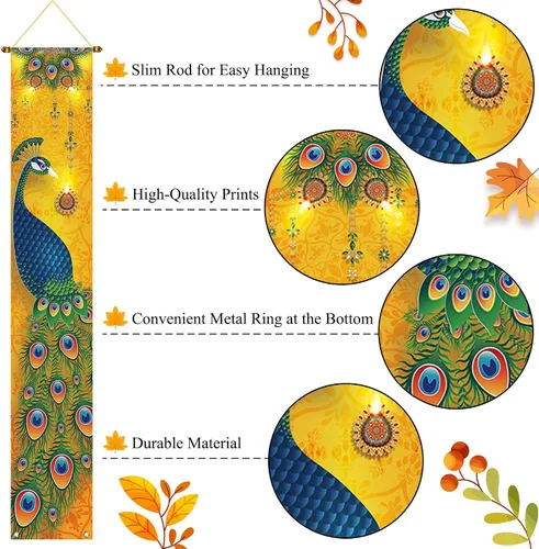 Miniatura 5 de Diwali Decoraciones para el hogar Happy Diwali Banner Decoraciones de boda india Deepawali Festival indio de luces decoraciones para fiesta