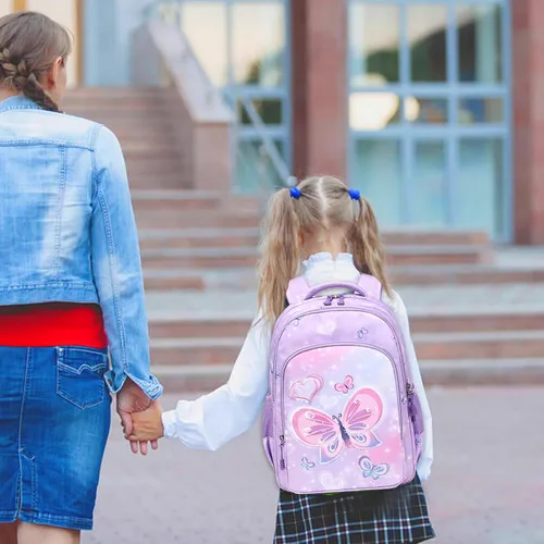 Miniatura 9 de Juego de mochila para niñas con diseño de unicornio, mochila escolar para niños, mochila para libros para niñas, set 3 en 1, regreso a clases