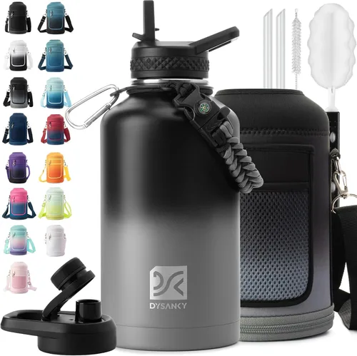 Miniatura 99 de DYSANKY Botella de agua aislada de 32 onzas, metal al vacío de acero inoxidable grueso, jarra de agua deportiva portátil para gimnasio y senderismo
