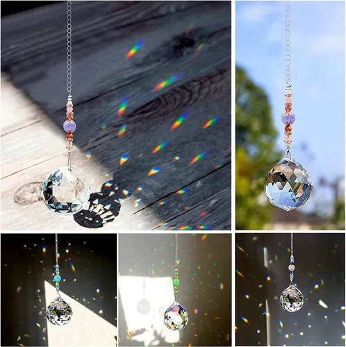 Miniatura 2 de Colgante de prisma de cristal de vidrio transparente 1.18 pulgadas/3 mm
