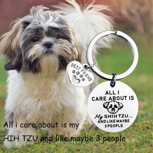 Miniatura 7 de Lywjyb Birdgot perro propietario regalo Shih Tzu perro perro llavero perro mamá regalo Shih Tzu joyería para los amantes del perro mascota regalo
