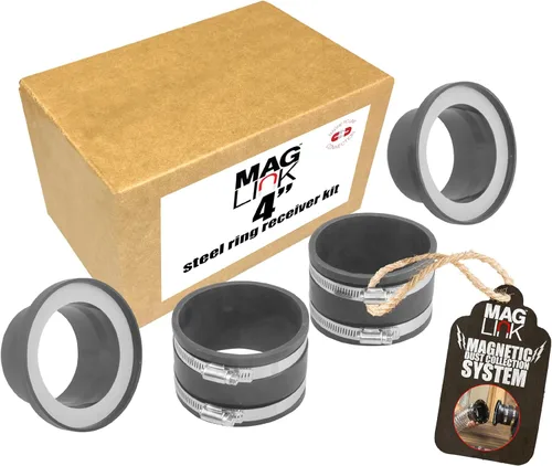 Miniatura 8 de Fulton Woodworking Tools Kit de iniciación MagLink de 4 pulgadas, accesorios magnéticos de conexión rápida para colectores de polvo, mueve