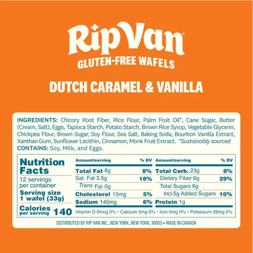 Miniatura 2 de Rip Van Wafels Stroopwafel sin gluten - holandés Caramel & Vanilla Stroopwafels - Saludables sin gluten - Snacks sin transgénicos - Bajo azúcar