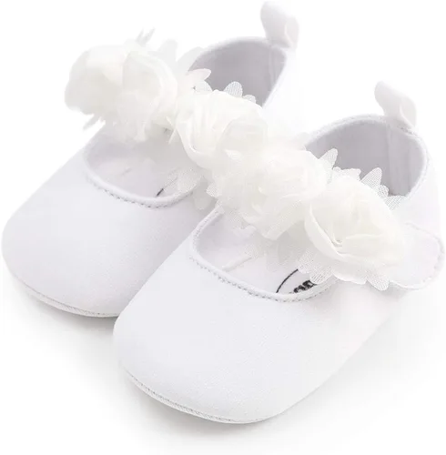 Miniatura 2 de ENERCAKE Zapatos de bebé para niña, suela suave, floral, recién nacido, Mary Jane, zapatos planos para bautizo, zapatos