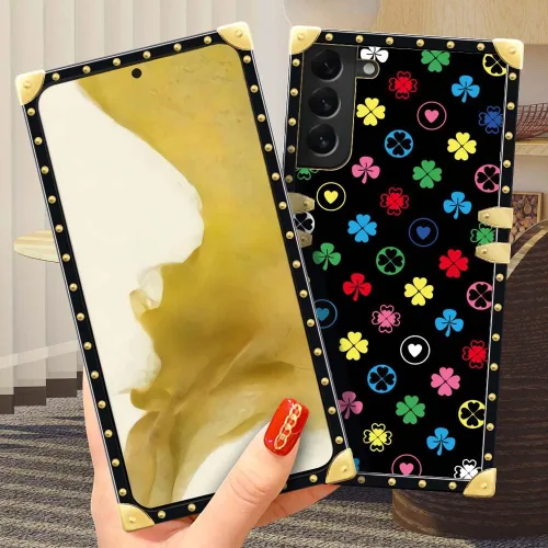 Miniatura 4 de Funda compatible con Samsung Galaxy S22, TPU suave de lujo y parte trasera de policarbonato duro para niñas y mujeres, a prueba de golpes, para Amor