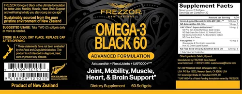 Miniatura 2 de FREZZOR Aceite de mejillón con labios negros y verdes Omega 3, 53 veces mayor potencia para una comodidad y movilidad superiores