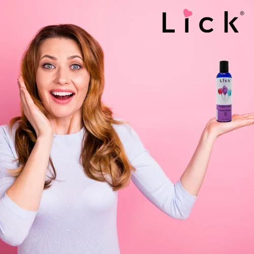 Miniatura 5 de Lick Cotton Candy - Aceite de masaje comestible inspirado en dulces con vitamina E, deslizamiento seguro para el cuerpo sedoso para momentos