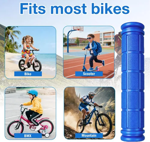 Miniatura 4 de 4 pares de manillar de bicicleta Agarraderas de seta para BMX/MTB/Road Mountain Bikes Azul