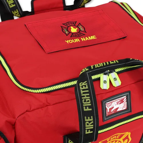 Miniatura 7 de Lightning X - Bolsa personalizable para equipo de bomberos con nombre bordado, 3XL, color rojo