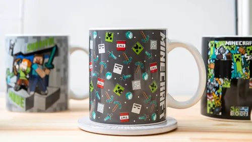 Miniatura 16 de Zak Designs Minecraft - Juego único de tazas de café de cerámica, tazas de café con mango cómodo para regalos de jugadores, aptas para lavavajillas