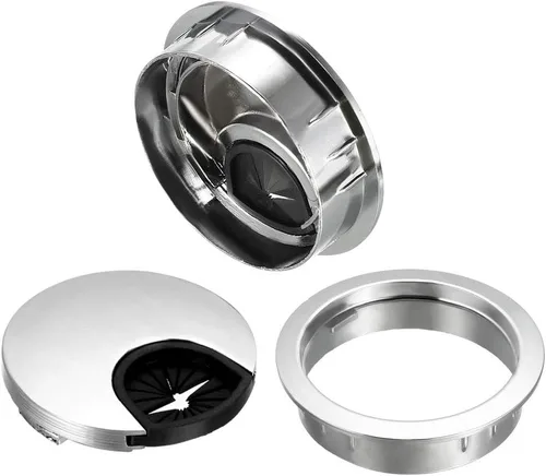 Miniatura 3 de uxcell Cubierta de agujero para cable, 2 pulgadas/1.969 in, aleación de zinc, para cable de escritorio, ojales para oficina, PC, organizador