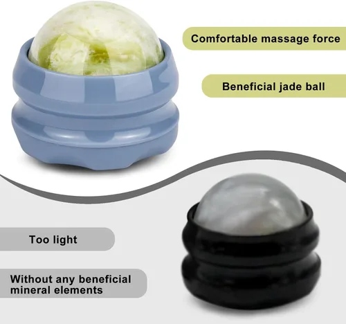 Miniatura 2 de ideayard Bola de jade de piedra de masaje para masaje de cuerpo completo, masajeador de bola de lacrosse, herramienta de masaje de espalda, bola