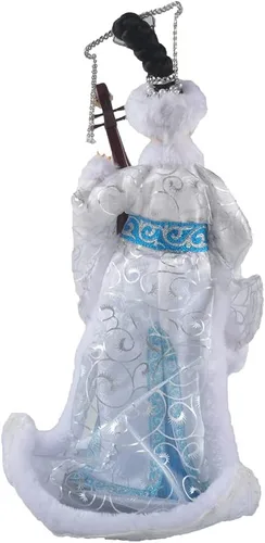 Miniatura 3 de Figura de seda de artesanía tradicional china de 12 pulgadas, adornos coleccionables de personajes antiguos chinos para decoración del hogar (blanco)