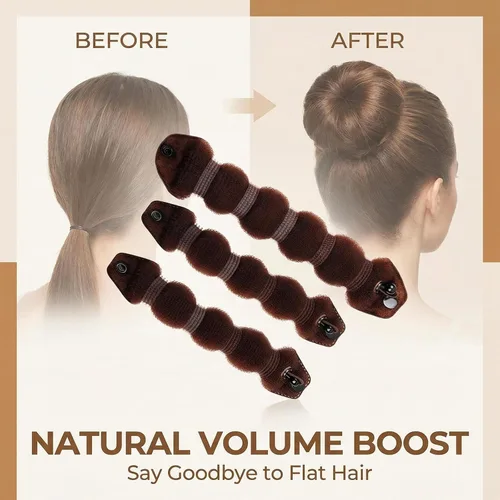 Miniatura 5 de QUUPY Estilizador de cabello (3 piezas, 1 grande + 2 pequeño), fabricante de anillos de moño en forma de dona para mujeres y niñas