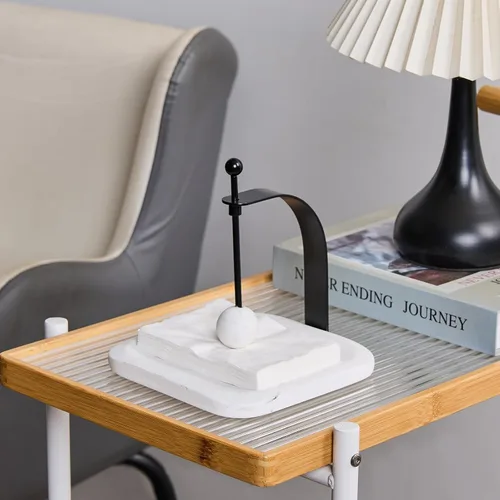 Miniatura 4 de Servilletero de mármol blanco – Servilletero cuadrado decorativo de papel y toallero para cocina, restaurante, baño, organizador de mesa de resina