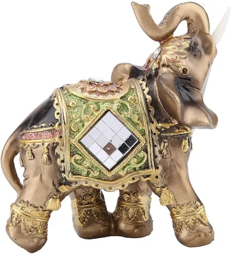Miniatura 7 de Hztyyier Estatua de elefante verde Feng Shui, decoración de paquidermo de la suerte para el hogar, oficina, riqueza, suerte, regalo
