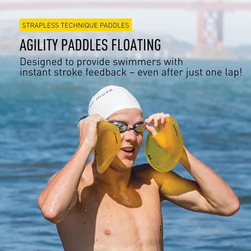 Miniatura 2 de FINIS Raquetas de natación flotantes Agility - Diseño sin tirantes para técnica de accidente cerebrovascular - Comentarios instantáneos