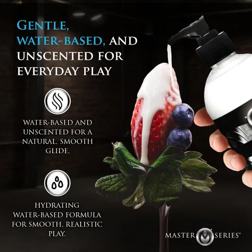 Miniatura 3 de Master Series Creamy White Body Glide Lubricante a base de agua con textura realista y fórmula sin perfume, resbaladizo de larga duración,