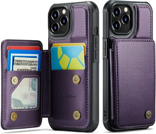 Miniatura 96 de Vinich Funda tipo cartera para iPhone 11 con tarjetero, bloqueo RFID, ranuras de crédito, función atril, a prueba de golpes, para iPhone 11 de 6.1