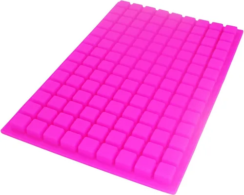 Miniatura 8 de X-Haibei Molde de silicona cuadrado pequeño de 126 cavidades, grosor de 0.1 onzas por celda para cubitos de hielo, gelatina, caramelos de gomita