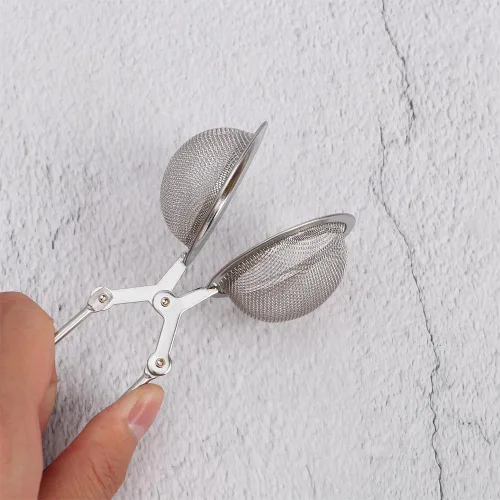 Miniatura 6 de Colador de té de malla de acero inoxidable con asa, filtro de metal, bola de filtro de té, café, hierba, especias, difusor de té (1 unidad, pequeña)
