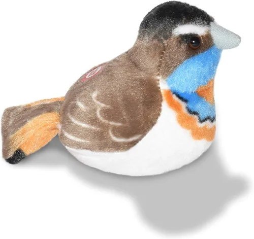 Miniatura 5 de Wild Republic Pájaros, Felpa Europea Bluethroat, auténtico sonido de pájaro, animal de peluche, juguetes para pájaros, regalos para niños, Birders 5