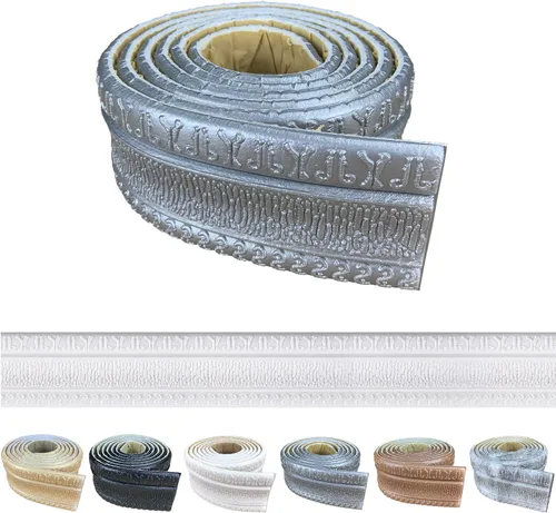 YLL YLL Moldura de Corona Despegar y Pegar Espuma de Borde de Pared 3D Zócalo Moldura Flexible Ribete Autoadhesivo Borde de Papel Tapiz Borde de