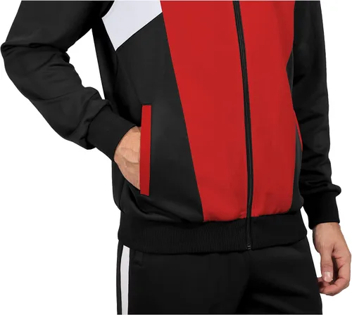 Miniatura 3 de Conjunto deportivo casual de 2 piezas para hombre, conjunto deportivo con cremallera completa, trajes deportivos para correr y trotar para hombre