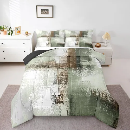 Miniatura 8 de Erosebridal Juego de edredón abstracto amarillo, tamaño King, juego de ropa de cama gris acuarela gris, teñido anudado, degradado, grunge, Ombre 29