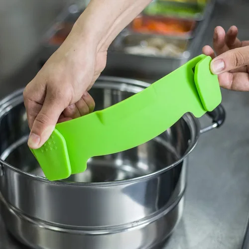 Miniatura 6 de AUOON - Colador con clip para todas las ollas, colador de silicona para pasta, colador de cocina para drenar fideos, grasa de carne molida