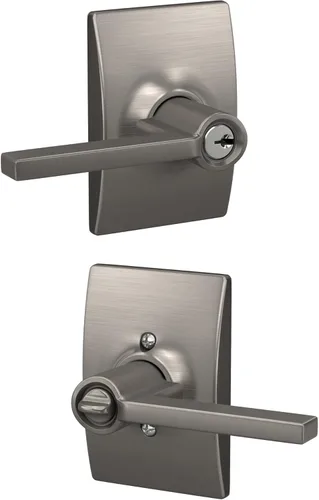 Miniatura 25 de Schlage F10 LAT 626 CEN Latitude - Manilla de puerta con moldura Century, cerradura de paso para pasillo y armario, cromo satinado