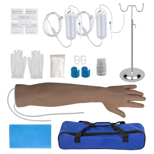 Miniatura 8 de Kit de práctica de flebotomía SimCoach para entrenamiento de inyección, kit de práctica IV con brazo de flebotomía, kit de práctica de venopunción
