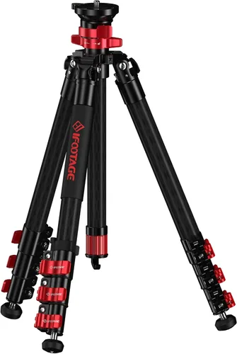 Miniatura 8 de IFOOTAGE Gazelle TA3B+Komodo K3 trípode de aluminio para cámara con cabezal fluido, trípode de viaje portátil, para fotografía profesional, creación