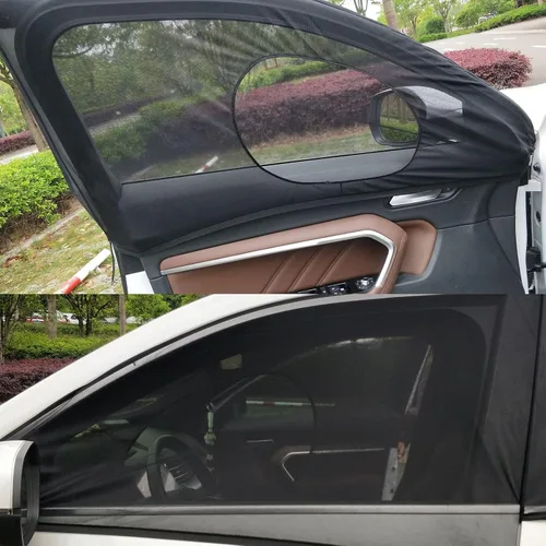 Miniatura 8 de Parasol universal para ventana lateral de coche, 2 unidades, cubierta de parasol para ventana delantera de automóvil (49.2 x 20.5 in)
