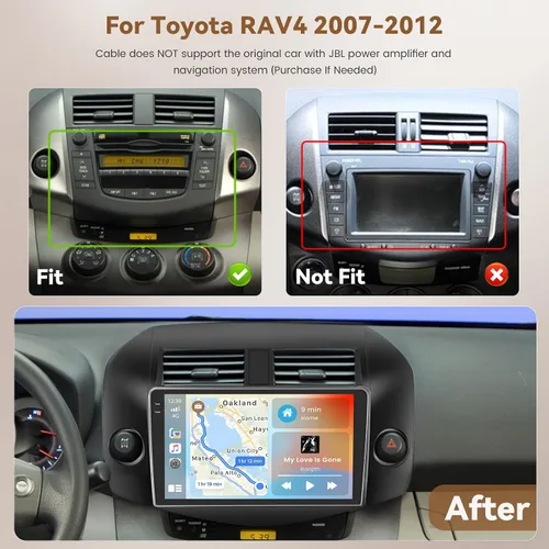 Miniatura 2 de [4+128G] Android 15 Estéreo para automóvil para Toyota RAV4 2007-2012, Hikity 10 pulgadas pantalla táctil en celda RAV4 Radio inalámbrica Carplay