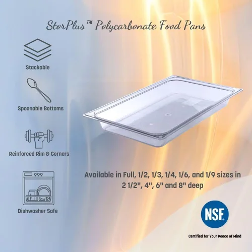 Miniatura 2 de Carlisle FoodService Products Storplus - Recipiente de almacenamiento de alimentos, sartén para catering, bufés, restaurantes, policarbonato (Pc)