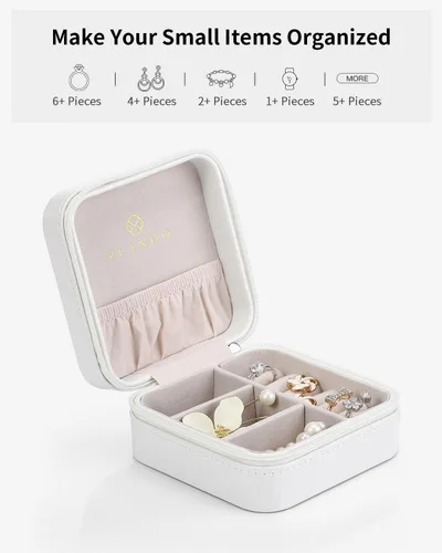 Miniatura 4 de Caja de joyas portátil, pequeña, para viaje, de Vlando
