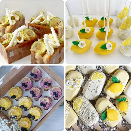 Miniatura 6 de Moldes de silicona para fondant de limón, hojas de limón, frutas y chocolate, para decoración de pasteles, decoración de cupcakes, caramelo, azúcar