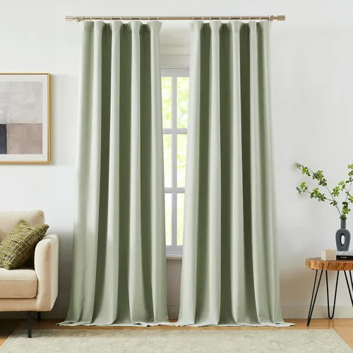 Miniatura 21 de Vision Home Cortinas opacas de color azul cambray de 63 pulgadas para dormitorio, aislamiento térmico, oscurecimiento de la habitación, juego